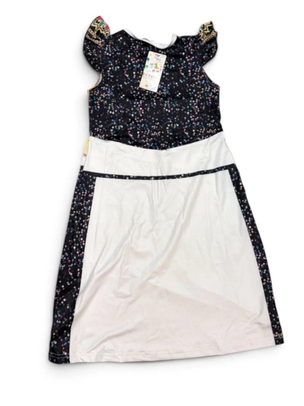 Girls' demon hunter White and Black Jewel-Print Costume Dress